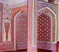 Узбекистан - Бухара. Мозаичное украшение стен загородного дворца Эмира, 1907