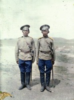 Монголия - Два солдата российской армии в Монголии.  1913 г.