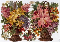 Игрушки - Орхидеи и нарциссы в плетёных корзинах