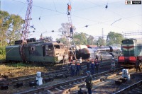 Железная дорога (поезда, паровозы, локомотивы, вагоны) - Крушение грузового поезда на станции Орехово-Зуево.