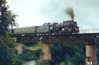 Железная дорога (поезда, паровозы, локомотивы, вагоны) - Паровоз Л-4375 с ретро-поездом на мосту у ст.Салми.