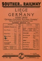 Железная дорога (поезда, паровозы, локомотивы, вагоны) - Расписание поезда Лондон-Остенде-Кёльн.1931г.