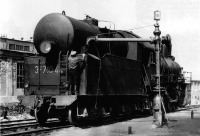 Железная дорога (поезда, паровозы, локомотивы, вагоны) - Заправка водой паровоза Эм710-44 на ст.Комсомольск,Ивановская область