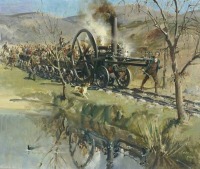 Железная дорога (поезда, паровозы, локомотивы, вагоны) - Картины английского художника Теренса Кунео (1907-1996)