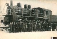 Железная дорога (поезда, паровозы, локомотивы, вагоны) - Ветераны депо Петропавловск у паровоза Эу700-82,Северо-Казахстанская область