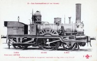 Железная дорога (поезда, паровозы, локомотивы, вагоны) - Паровоз 0135 типа 1-1-1 образца 1844г.,Франция