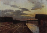 Железная дорога (поезда, паровозы, локомотивы, вагоны) - Картина И.Левитана 