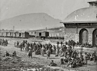 Железная дорога (поезда, паровозы, локомотивы, вагоны) - Военнопленные-конфедераты на ст.Чаттануга