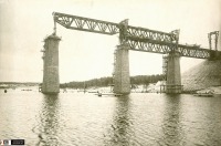 Железная дорога (поезда, паровозы, локомотивы, вагоны) - Строительство Бруснянского моста на линии Свердловск-Курган