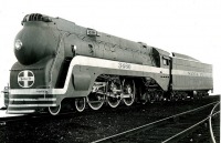 Железная дорога (поезда, паровозы, локомотивы, вагоны) - Паровоз-стримлайнер №3460 типа 2-3-2 Ачисон,Топека и Санта Фе ж.д.