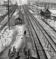 Железная дорога (поезда, паровозы, локомотивы, вагоны) - Станция между Чикаго и Клинтон на Чикаго и Северо-Западная ж.д.