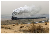 Железная дорога (поезда, паровозы, локомотивы, вагоны) - Паровоз QJ 7036 с угольным эшелоном