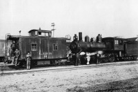 Железная дорога (поезда, паровозы, локомотивы, вагоны) - Паровоз и служебный вагон (Caboose)№13 Лонг-Айлендской ж.д.