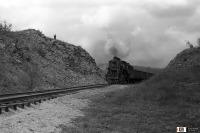 Железная дорога (поезда, паровозы, локомотивы, вагоны) - Паровоз Л-0043 с грузовым поездом близ ст.Сулин