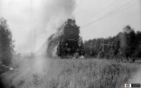 Железная дорога (поезда, паровозы, локомотивы, вагоны) - Паровоз ЛВ-0283 с туристическим поездом на перегоне Миасс-II - Тургояк