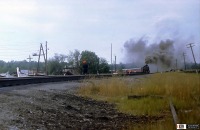 Железная дорога (поезда, паровозы, локомотивы, вагоны) - Паровоз ЛВ-0283 с туристическим поездом на разъезде Ураим,Челябинская область