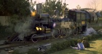 Железная дорога (поезда, паровозы, локомотивы, вагоны) - Паровоз времени из кинофильма 