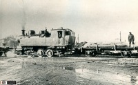 Железная дорога (поезда, паровозы, локомотивы, вагоны) - Танк-паровоз Тк-8 с двухосной платформой