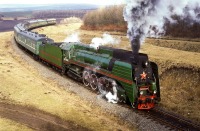 Железная дорога (поезда, паровозы, локомотивы, вагоны) - Паровоз П36-0050 Белорусской ж.д. с туристическим поездом