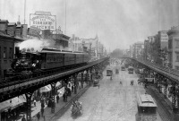 Железная дорога (поезда, паровозы, локомотивы, вагоны) - Надземная железная дорога в Манхэттене