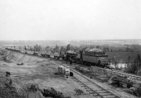 Железная дорога (поезда, паровозы, локомотивы, вагоны) - Паровоз Нв.121 на строительстве железнодорожной ветки Котлас - Котласстрой