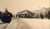 Железная дорога (поезда, паровозы, локомотивы, вагоны) - Прибытие военно-санитарного поезда в Самару