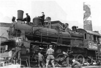 Железная дорога (поезда, паровозы, локомотивы, вагоны) - Ремонт паровоза Э.1385 на Московской окружной ж.д.