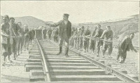 Железная дорога (поезда, паровозы, локомотивы, вагоны) - На строительстве Китайско-Восточной ж.д.