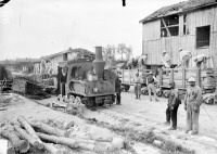 Железная дорога (поезда, паровозы, локомотивы, вагоны) - Военно-полевая ж.д. на лесопилке