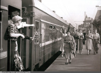 Железная дорога (поезда, паровозы, локомотивы, вагоны) - Перрон Ярославского вокзала,Москва.