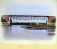 Железная дорога (поезда, паровозы, локомотивы, вагоны) - Железнодорожный мост через реку Ветьму