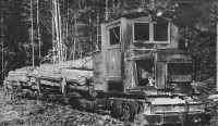 Железная дорога (поезда, паровозы, локомотивы, вагоны) - Газогенераторный мотовоз КВИ-ЛТУ на  вывозе леса по  Выксунской  УЖД