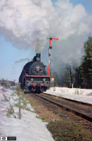 Железная дорога (поезда, паровозы, локомотивы, вагоны) - Паровоз Эу683-32 на ст.Огарёво,Вологодская область