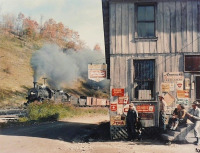 Железная дорога (поезда, паровозы, локомотивы, вагоны) - Поезд 202 и универсальный магазин в Хаске, Северная Каролина