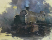 Железная дорога (поезда, паровозы, локомотивы, вагоны) - Дэвид Шепард. Паровоз в депо на станции Гилфорд
