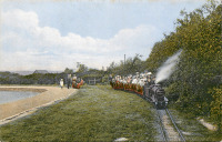 Железная дорога (поезда, паровозы, локомотивы, вагоны) - Миниатюрная железная дорога в Морском парке Рила, Уэльс
