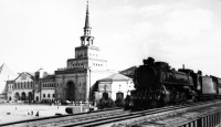 Железная дорога (поезда, паровозы, локомотивы, вагоны) - Паровоз ФД20 с пассажирским поездом на Каланчевском путепроводе