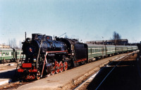 Железная дорога (поезда, паровозы, локомотивы, вагоны) - Паровоз серии Л-3639 с пассажирским поездом