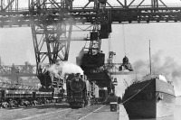 Железная дорога (поезда, паровозы, локомотивы, вагоны) - Паровоз серии СО17 в заводском порту комбината 