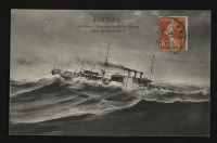 Корабли - Французский крейсер в штормовом море