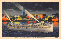 Корабли - Ночная иллюминация Чикаго с парохода  Рузвельт