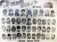 Рязань - Средняя школа №34. Выпуск 1970 года.