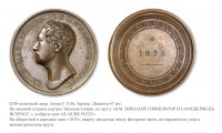 Медали, ордена, значки - Настольная медаль «В память посещения СПб монетного двора Государем наследником Александром Николаевичем» (1835 год)
