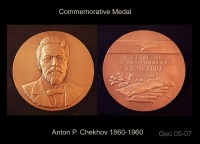 Медали, ордена, значки - Медаль посвящённая  Чехову А.П.