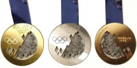 Медали, ордена, значки - Олимпийские наградные медали XXII Олимпийские зимние игры 2014 года в Сочи (Россия) 7 – 23 февраля