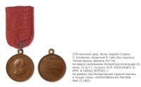 Медали, ордена, значки - Наградная медаль «В память коронования Императора Александра III»