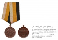 Медали, ордена, значки - Медаль «За труды по первой всеобщей переписи населения»