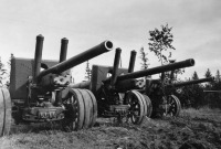 Военная техника - Советские 122-мм орудия А-19 образца 1931 года, захваченные частями вермахта в Карелии