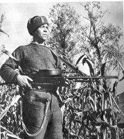 Военная техника - Партизан с пулеметом ДТ-29 (танковый пулемет Дегтярева образца 1929 г.)