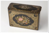 Предметы быта - Лакированная коробка с цветочным рисунком